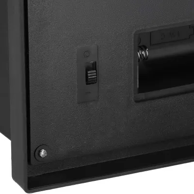 LED krb s efektom horiaceho dreva - 27,5 cm, 3xC, čierna