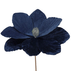 Magnólia na stonke 23x30cm modrá, vianočné dekorácie
