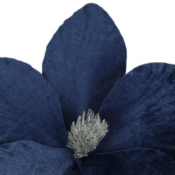 Magnólia na stonke 23x30cm modrá, vianočné dekorácie