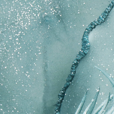 Lotos na stonke 42x74cm tyrkysový, vianočné dekorácie