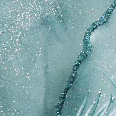 Lotos na stonke 42x74cm tyrkysový, vianočné dekorácie