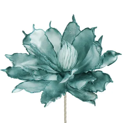 Lotos na stonke 42x74cm tyrkysový, vianočné dekorácie