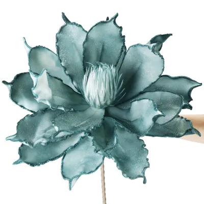 Lotos na stonke 42x74cm tyrkysový, vianočné dekorácie