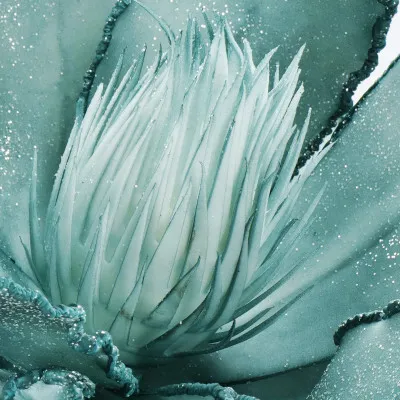 Lotos na stonke 42x74cm tyrkysový, vianočné dekorácie