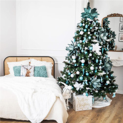 Lotos na stonke 42x74cm tyrkysový, vianočné dekorácie