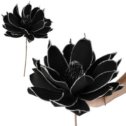 Lotos na stonke 42x74cm čierny, vianočné dekorácie