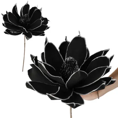 Lotos na stonke 42x74cm čierny, vianočné dekorácie