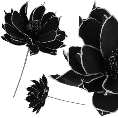 Lotos na stonke 42x74cm čierny, vianočné dekorácie