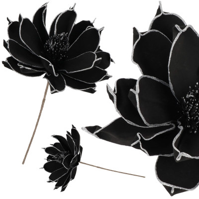 Lotos na stonke 42x74cm čierny, vianočné dekorácie