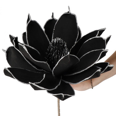 Lotos na stonke 42x74cm čierny, vianočné dekorácie