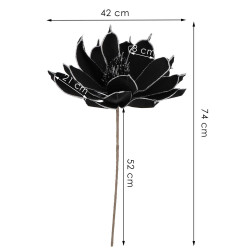 Lotos na stonke 42x74cm čierny, vianočné dekorácie