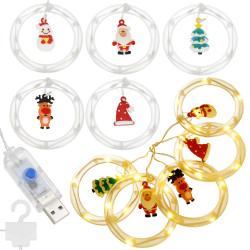 LED svetelný záves krúžky - 3x0,8m, 110LED, 8 funkcií, USB, IP44, teplá biela