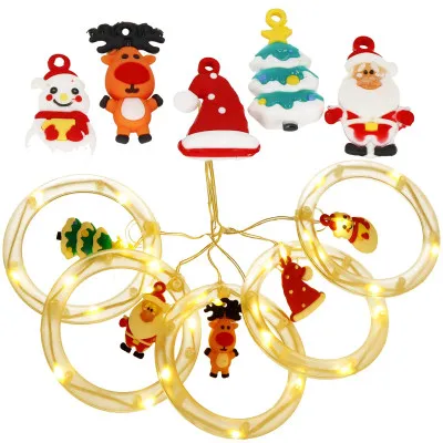 LED svetelný záves krúžky - 3x0,8m, 110LED, 8 funkcií, USB, IP44, teplá biela