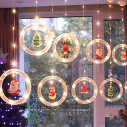 LED svetelný záves krúžky - 3x0,8m, 110LED, 8 funkcií, USB, IP44, teplá biela