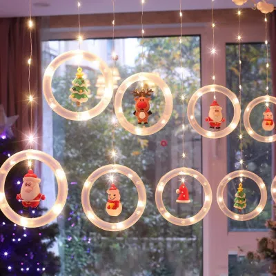 LED svetelný záves krúžky - 3x0,8m, 110LED, 8 funkcií, USB, IP44, teplá biela