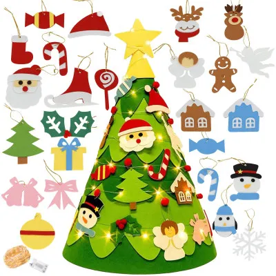 Svietiaci stromček s ozdobami pre deti 75x55cm, vianočné dekorácie