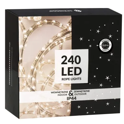 LED svetelná hadica - 10m, 240LED, 8 funkcií, pamäť, IP44, teplá biela