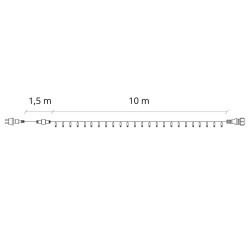 LED svetelná hadica - 10m, 240LED, 8 funkcií, pamäť, IP44, teplá biela