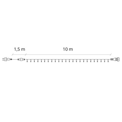 LED svetelná hadica - 10m, 240LED, 8 funkcií, pamäť, IP44, teplá biela