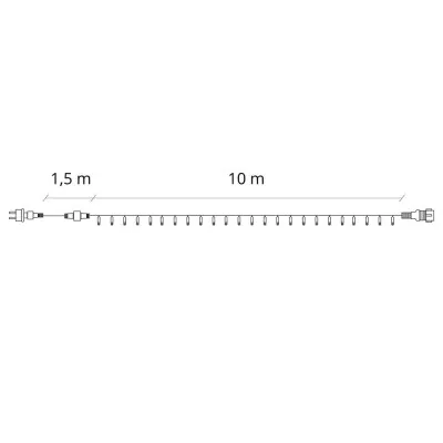 LED svetelná hadica - 10m, 240LED, 8 funkcií, pamäť, IP44, studená biela