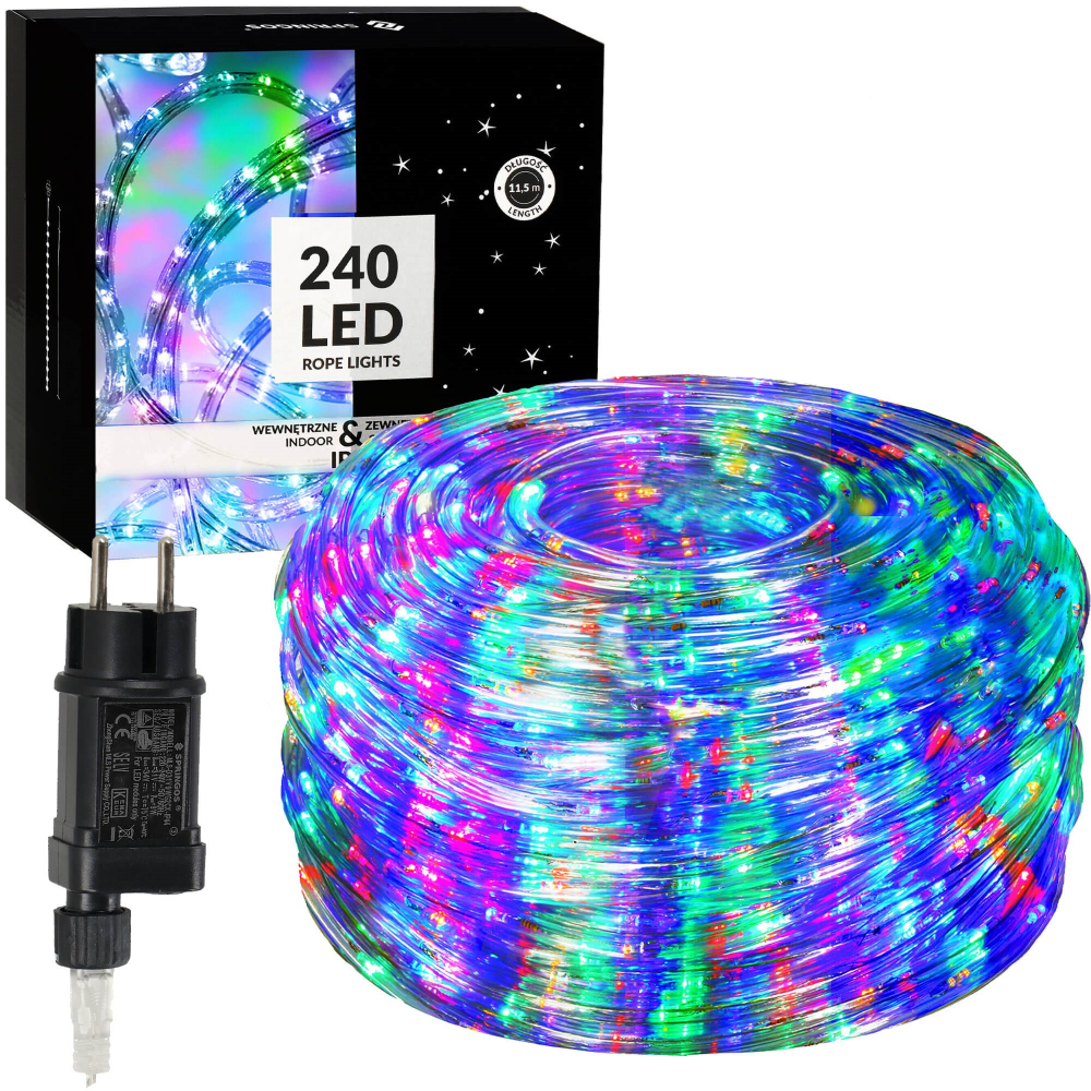 LED svetelná hadica - 10m, 240LED, 8 funkcií, pamäť, IP44, multicolor