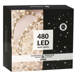 LED svetelná hadica - 20m, 480LED, 8 funkcií, pamäť, IP44, teplá biela