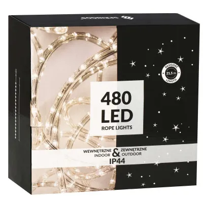 LED svetelná hadica - 20m, 480LED, 8 funkcií, pamäť, IP44, teplá biela