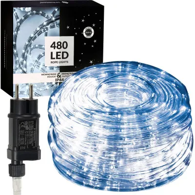 LED svetelná hadica - 20m, 480LED, 8 funkcií, pamäť, IP44, studená biela