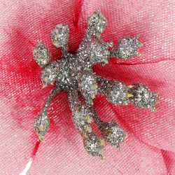 Vianočná hviezda s klipom 12,5 cm ružová, vianočná ozdoba