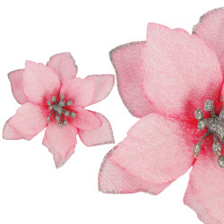 Vianočná hviezda s klipom 12,5 cm ružová, vianočná ozdoba