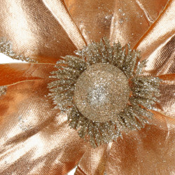 Magnólia na stonke 26x28cm zlato-ružová, vianočné dekorácie