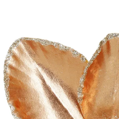 Magnólia na stonke 26x28cm zlato-ružová, vianočné dekorácie