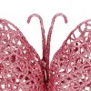 Trblietavý motýľ 16x12, 5cm ružový, vianočná ozdoba