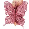 Trblietavý motýľ 16x12, 5cm ružový, vianočná ozdoba