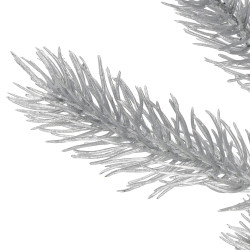 Umelá vetvička jedľa 47cm strieborná, vianočné dekorácie