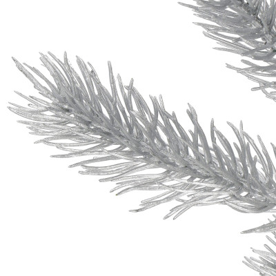 Umelá vetvička jedľa 47cm strieborná, vianočné dekorácie