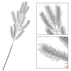 Umelá vetvička jedľa 47cm strieborná, vianočné dekorácie