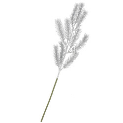 Umelá vetvička jedľa 47cm strieborná, vianočné dekorácie