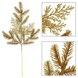 Umelá vetvička smreka 69cm zlatá, vianočné dekorácie