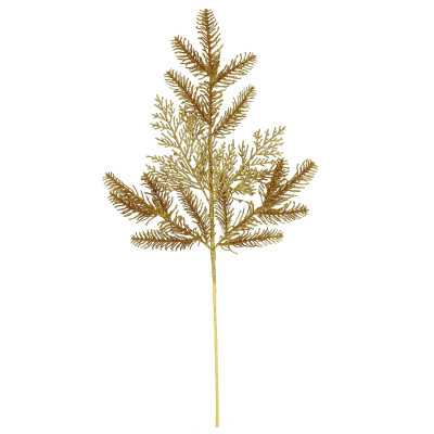 Umelá vetvička smreka 69cm zlatá, vianočné dekorácie