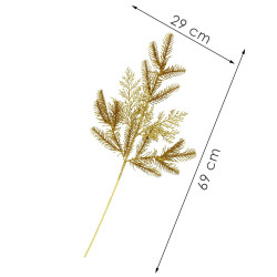 Umelá vetvička smreka 69cm zlatá, vianočné dekorácie