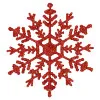 Snehové vločky s trblietkami 12cm červené sada 3ks, vianočné ozdoby