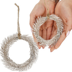 Venček 10cm strieborný, vianočná ozdoba