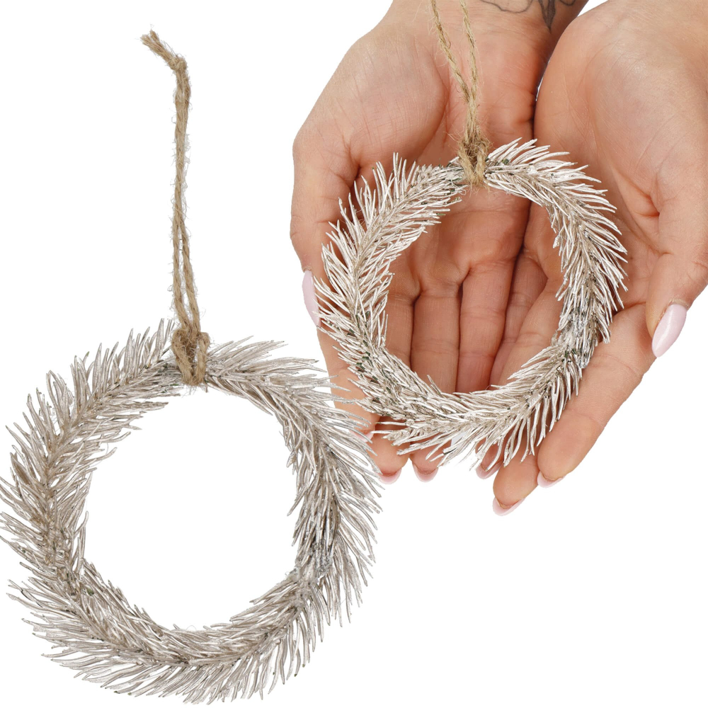 Venček 10cm strieborný, vianočná ozdoba