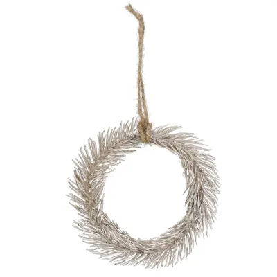 Venček 10cm strieborný, vianočná ozdoba