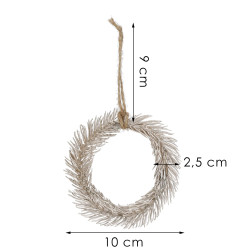 Venček 10cm strieborný, vianočná ozdoba