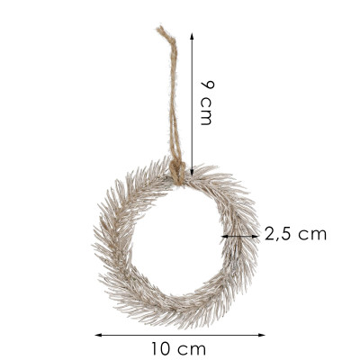 Venček 10cm strieborný, vianočná ozdoba