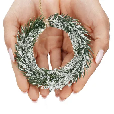 Venček s námrazou 10cm, vianočná ozdoba