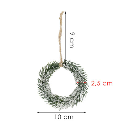 Venček s námrazou 10cm, vianočná ozdoba