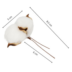 Kvety bavlny 5cm prírodná sada 12ks, vianočné dekorácie